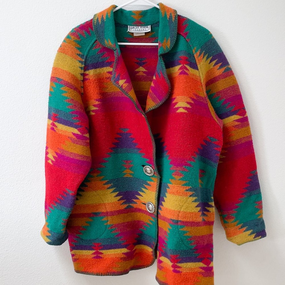 Vintage Colorful Eagle River Traders Southwest Style Jacket/Coat